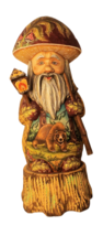 Russian Handcarved &amp; Handpainted Gnome Standing On Wood Stump &quot;Grizzly Bear&quot; - £295.11 GBP