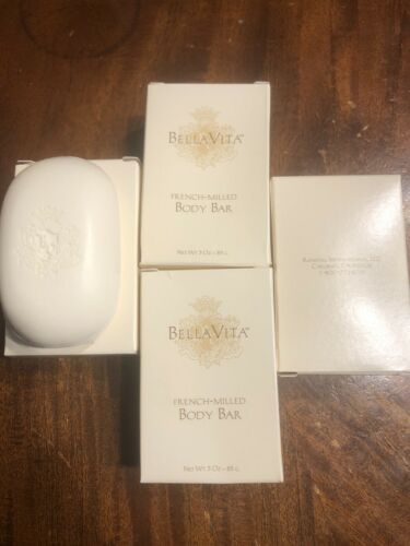 Bella Vita  French Milled Bath Soap Lot of 6 - 3 oz Bars New in Box Made In USA - £15.02 GBP