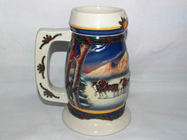 2000 Budweiser Holiday in the Mountains Holiday Stein Ceramic Beer Mug 7 Inches - £4.77 GBP