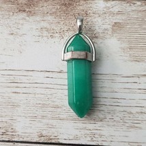 1.5&quot; Green Pendant with Silver Tone Metal (No Chain Included) - £8.81 GBP