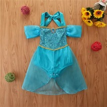 NEW Princess Jasmine Baby Girls Sequin Romper Dress Jumpsuit Costume - £8.81 GBP