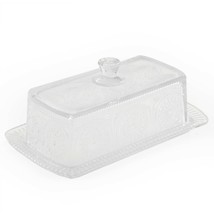 Pioneer Woman ~ &quot;Adeline&quot; ~ Clear ~ Covered ~ Retro ~ Butter Dish - £20.92 GBP