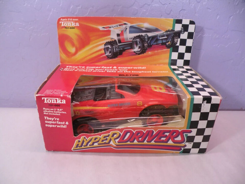 Primary image for 1989 Tonka Hyper Drivers Wild Fire Red 4WD Street Machines Car  in Original Box