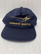 Vintage Lockheed Martin Hat Strapback Blue Yellow Logo Headshots Kc Caps New! - £43.62 GBP