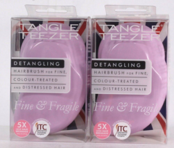 2 Ct Tangle Teezer Detangling Hair Brush For Fine Hair Colored &amp; Destressed Hair - £23.17 GBP