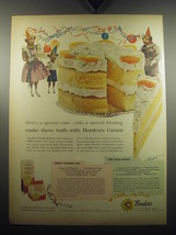 1957 Borden's Cream Ad - recipe for Centennial Cake and Fruit Cream Frosting - $18.49