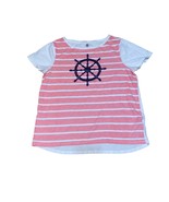 Tommy Hilfiger Nautical Striped Short Sleeve Graphic T-shirt Navy Blue P... - £14.14 GBP