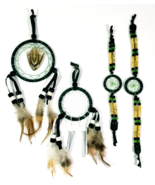 Dreamcatcher Windchime Anklet and Bracelet Green and Yellow Set of 4 NWOT - $16.82