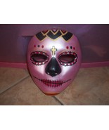 Mardi graw mask handmade and painted pink &amp; black - €99,86 EUR