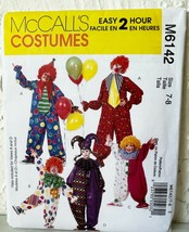 McCall&#39;s Costumes Pattern M6142 Clown Jumpsuit Tie Hat Bow Kids Sizes 7-... - £11.35 GBP