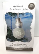 2011 Hallmark Wonder &amp; Light Pierced Snowman Ornament Twinkling Lights M... - $50.00