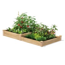 4 ft x 8 ft Cedar Wood 2 Tier Raised Garden Bed - Made in USA - £182.74 GBP