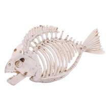 Plastic PREHISTORIC PIRANHA SKELETON Hinged Jaw Halloween Decoration Hor... - $7.57