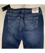 True Religion JENNIE MID RISE BIG T CURVY SKINNY JEAN Sz 28 - $3,407.78 MXN