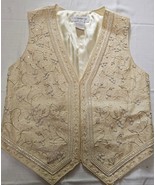 Vtg Liz Claiborne Beaded Silk Vest Floral V Neck Lined Womens Size M *READ* - €15,68 EUR