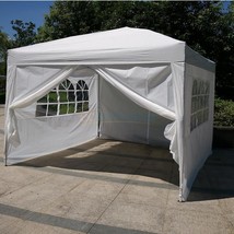 10 x 10 ft. Outdoor EZ Pop Up Tent Gazebo Canopy with Carry Bag - White - £152.07 GBP