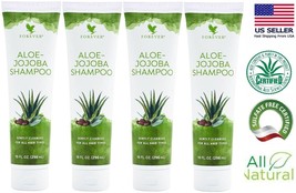 4 Pack Forever Aloe Jojoba Shampoo (10 fl oz. each) All Natural Aloe Vera - £52.53 GBP