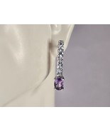 Womens Estate Sterling Silver Amethyst Earrings 3.0g E4549 - €29,95 EUR