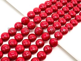 Red Natural Mother of Pearl beads,12x8mm Pearl Coin beads, Loose Coin Sm... - £9.68 GBP