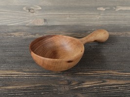 Handcrafted big walnut wooden scoop Large kitchen scoop Grain scoop Flour scoop  - £45.56 GBP