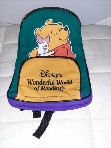 Vintage Disney Winnie The Pooh Wonderful World Of Reading Kids School Backpack - $18.00