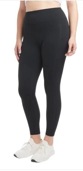 Danskin Womens Leggings Black High-Rise Pockets Moisture Wicking Lightwe... - $36.99