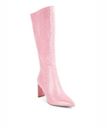 Pink Size 7 Prinkles Quilted High Italian Block Heeled Boots - $49.00