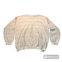 IZOD Men&#39;s XXL Tan Striped 100% Cotton Long Sleeve Crew Neck Sweater - $24.99