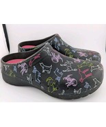 Dansko Women&#39;s Size 39 Dog Print Rubber Clogs Black 8.5  (G) - $29.02