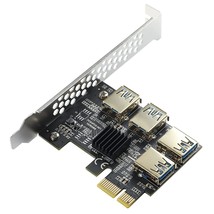 Pci-E 1 To 4 Pci-Express 16X Slots Riser Card - Higher Stability Usb 3 - £28.34 GBP