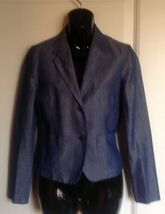 NWOT Sisley Chambray Fitted Two Button Jacket Unlined Blazer Sz IT 38 - $78.21 NWOT Sisley Chambray Fitted Two Button Jacket Unlined Blazer Sz IT 38 - $78.21