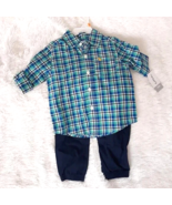 CARTER&#39;S BABY 2pc Button Shirt &amp; Pants, &quot;BABY BOY&quot; (Size 12M) ~ NEW WITH... - $224.64 MXN