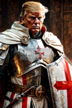 PRESIDENT DONALD TRUMP AS KNIGHTS TEMPLAR CHRISTIAN SOLDIER 4X6 AI POSTCARD - $8.99