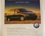 1999 Plymouth Voyager Vintage Print Ad Advertisement pa13 - £5.44 GBP