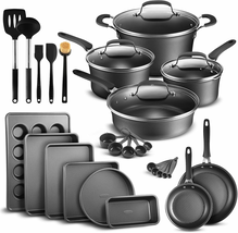 Pots and Pans Set, 23-Piece Non Stick Cookware &amp; Bakeware Sets with Plai... - $216.81