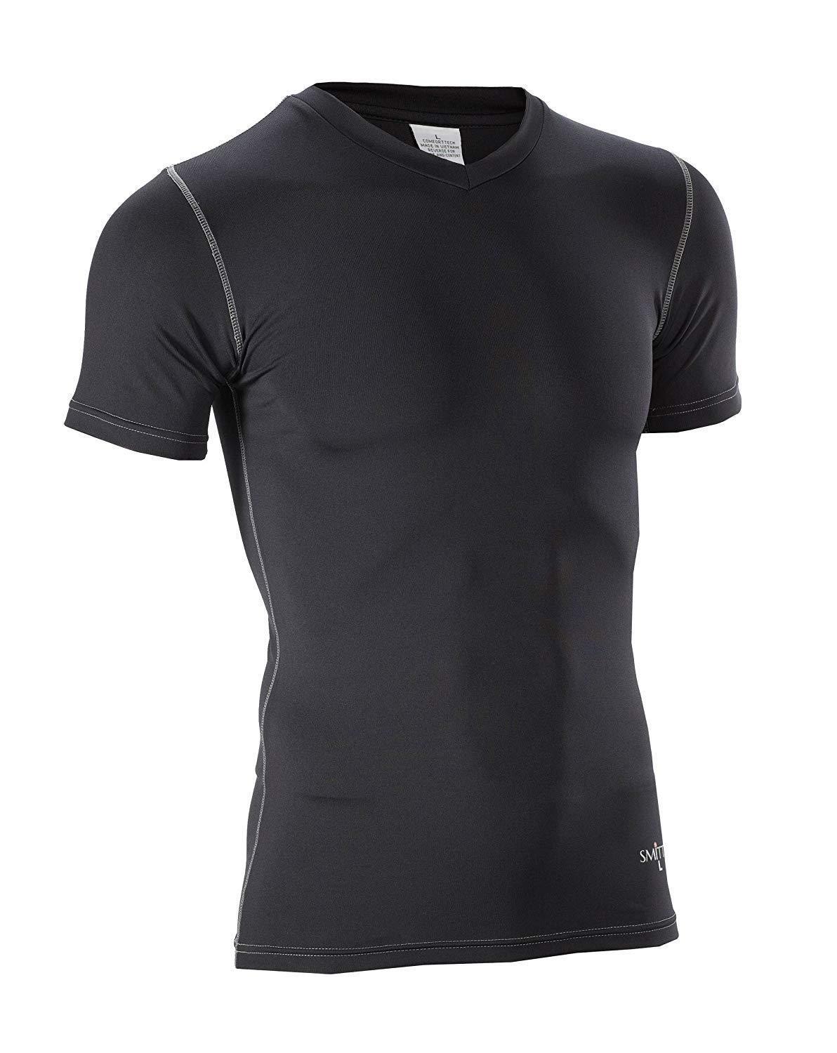 Primary image for SMITTY | BKS-411 | Black | Compression Short Sleeve V- Neck Shirt | Polyester