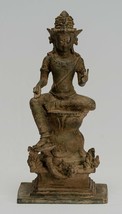 Antique Indonesian Style Bronze Javanese Majapahit Shiva Statue - 28cm/11&quot; - £641.04 GBP