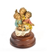 Vintage Fontanini Music Box &quot;Silent Night&quot; Angels Over Baby Jesus Italy - $60.91 CAD