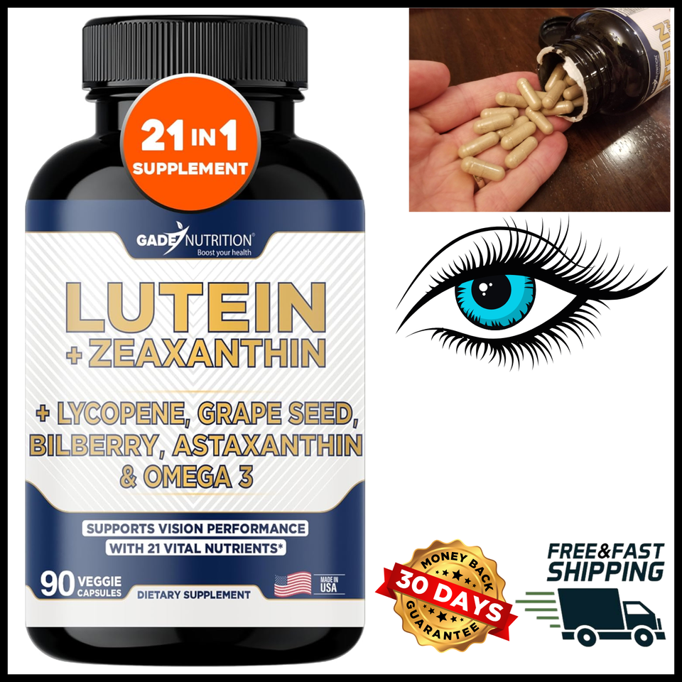 Lutein Zeaxanthin Eye Support Health Vision 90 Capsules Vitamins A/C/D/E... - $40.03