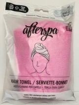 AfterSpa Heat &amp; Frizz Free Dry Lightweight Turban Hair Towel Wrap Pink - £7.04 GBP