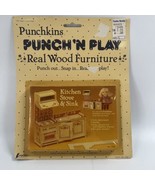 PUNCHKINS KITCHEN STOVE SINK PUNCH N PLAY REAL WOOD PLAY DOLLHOUSE MINI ... - £23.08 GBP