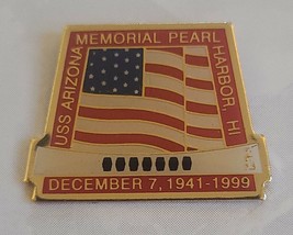 Vintage USS Arizona Memorial Pin American Flag Pearl Harbor - £9.65 GBP