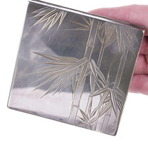 Large 1940&#39;s Japanese Hand Engraved 950 Silver compact n - $343.04