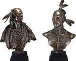 Set Of 2 Native American Indian Chief And Princess With Eagle Feathers S... - $499.95