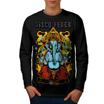 Wellcoda Disco Fever Elephant Mens Long Sleeve T-shirt, Ganesha Graphic Design - £18.22 GBP