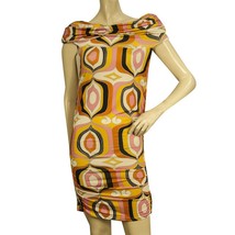 Matthew Multicolor Printed Off Shoulders Draped mini Bodycon Dress size 2 - $98.01