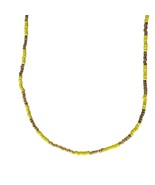 Boho Gold Yellow Seed Beaded Necklace Summer Beach Core Womens Costume J... - $310.60 MXN