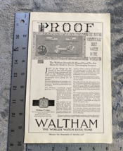 1920 Old Magazine Print Ad, Waltham, The Most Scientifically Built Watch &quot;Proof&quot; - £8.88 GBP