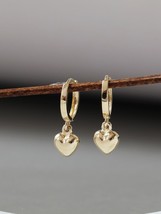 10ct Solid Gold Ace of Spade Huggie Hoops Earrings - 9k, 10k, drop, gift, fine - £91.62 GBP