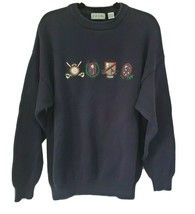 Izod Golf Sweater navy blue cotton knit long sleeve mens size XL - £15.76 GBP